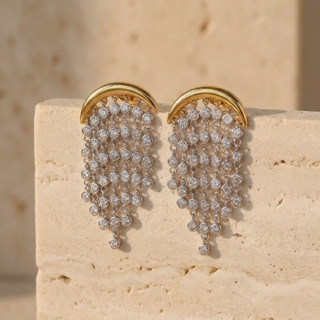 Crescent Fringe Earrings