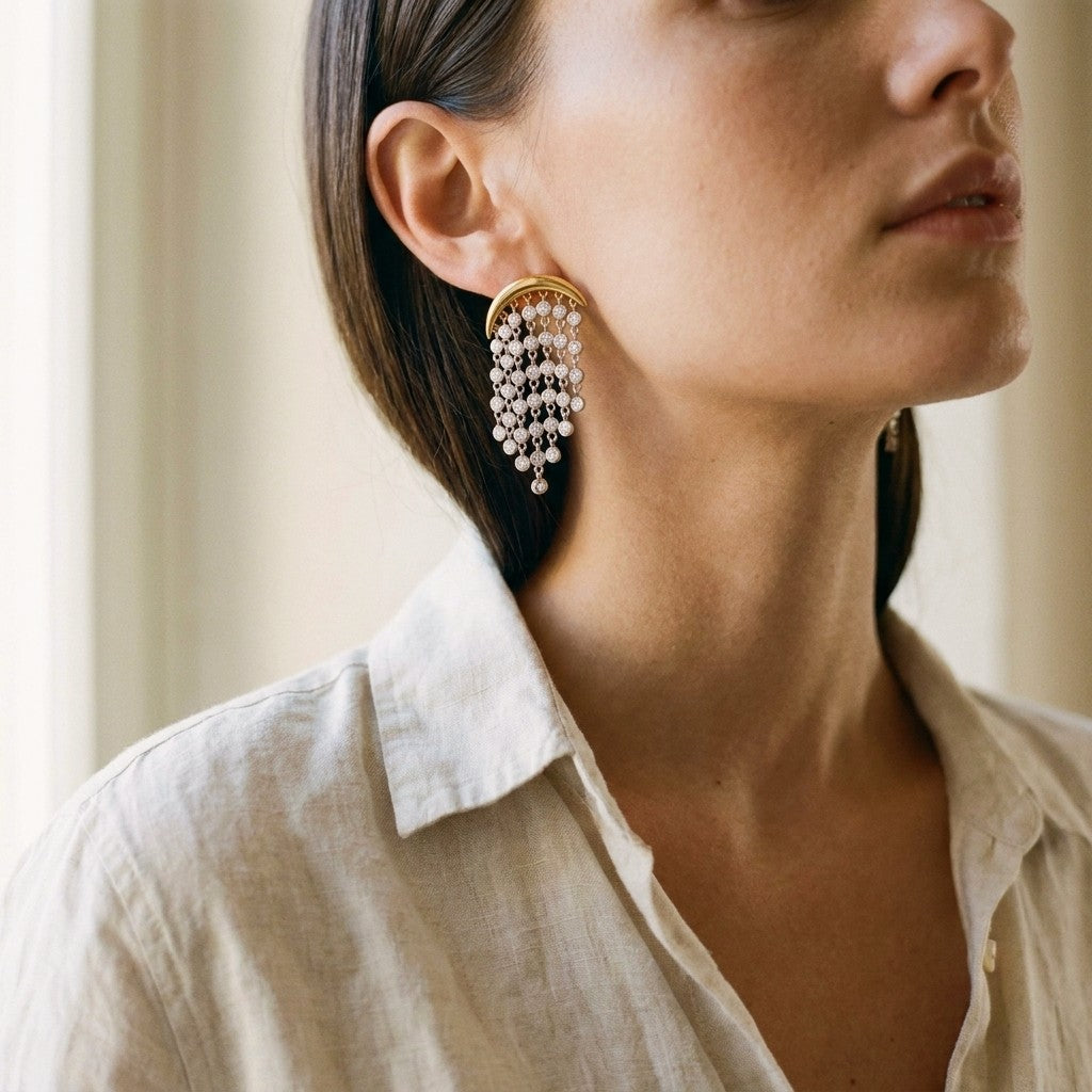 Crescent Fringe Earrings