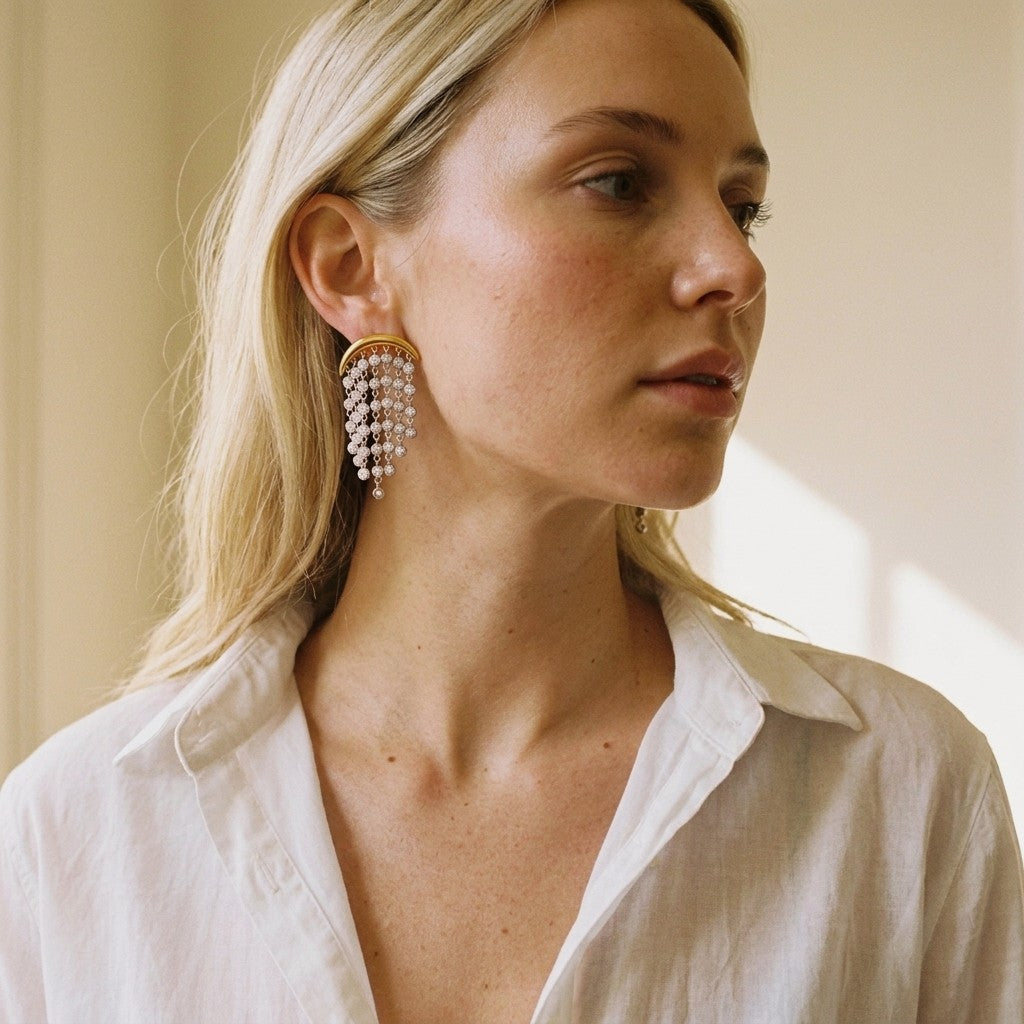 Crescent Fringe Earrings